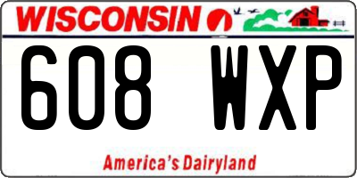 WI license plate 608WXP
