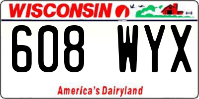WI license plate 608WYX