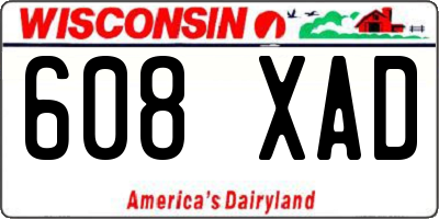 WI license plate 608XAD