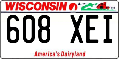 WI license plate 608XEI