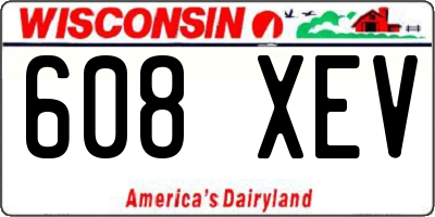 WI license plate 608XEV