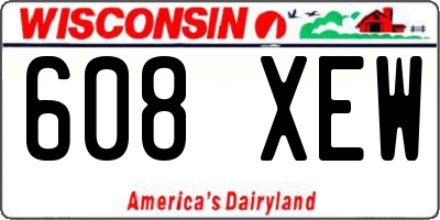WI license plate 608XEW