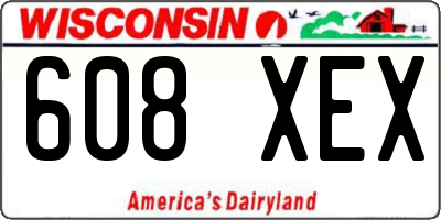 WI license plate 608XEX