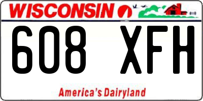 WI license plate 608XFH