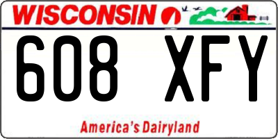 WI license plate 608XFY