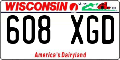 WI license plate 608XGD