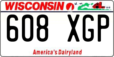 WI license plate 608XGP