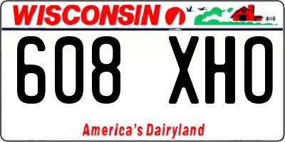 WI license plate 608XHO