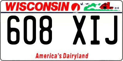 WI license plate 608XIJ