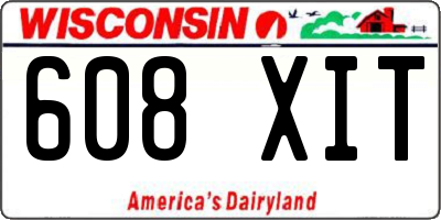 WI license plate 608XIT