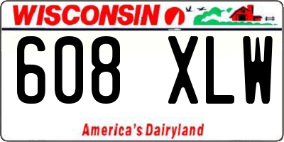 WI license plate 608XLW