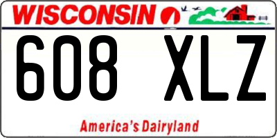 WI license plate 608XLZ