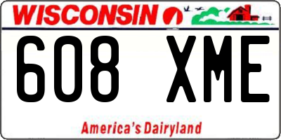 WI license plate 608XME