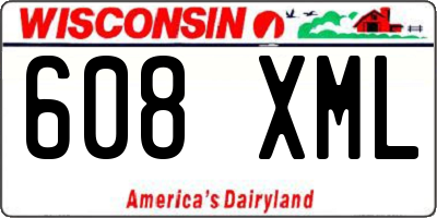WI license plate 608XML