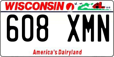 WI license plate 608XMN