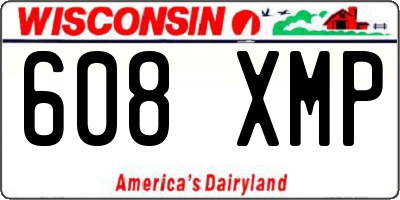 WI license plate 608XMP