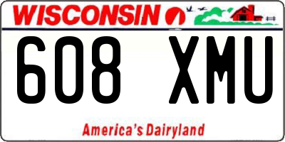WI license plate 608XMU
