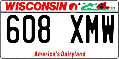 WI license plate 608XMW