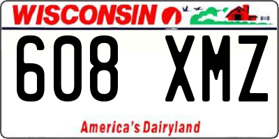 WI license plate 608XMZ