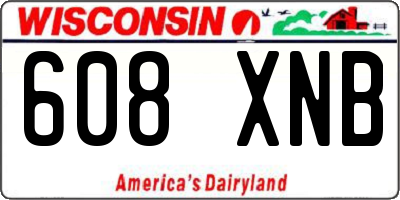 WI license plate 608XNB
