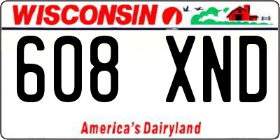 WI license plate 608XND
