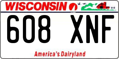 WI license plate 608XNF