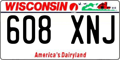 WI license plate 608XNJ