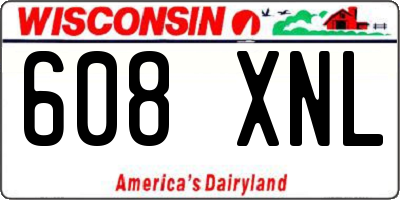 WI license plate 608XNL