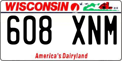 WI license plate 608XNM