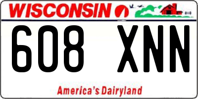 WI license plate 608XNN