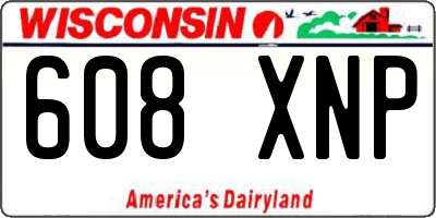 WI license plate 608XNP