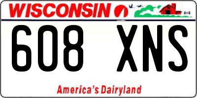 WI license plate 608XNS