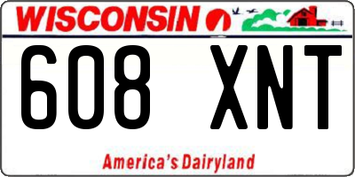 WI license plate 608XNT