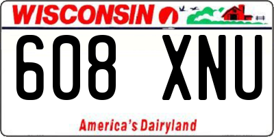 WI license plate 608XNU