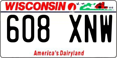 WI license plate 608XNW