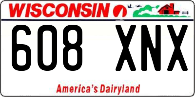 WI license plate 608XNX