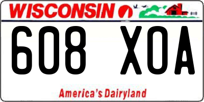 WI license plate 608XOA