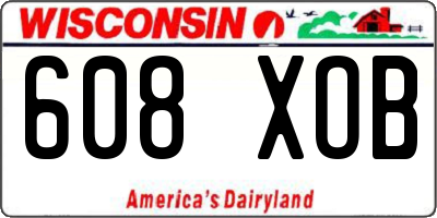 WI license plate 608XOB
