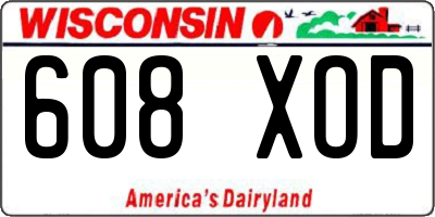 WI license plate 608XOD