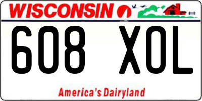 WI license plate 608XOL