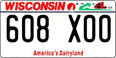 WI license plate 608XOO