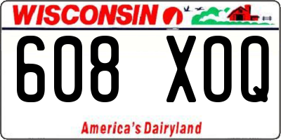 WI license plate 608XOQ