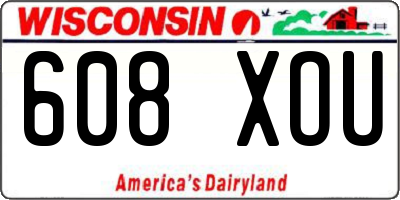 WI license plate 608XOU