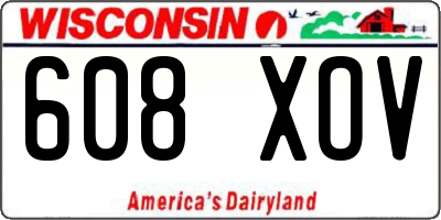 WI license plate 608XOV
