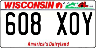 WI license plate 608XOY