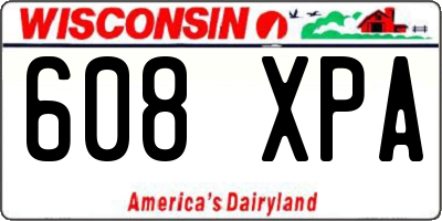 WI license plate 608XPA