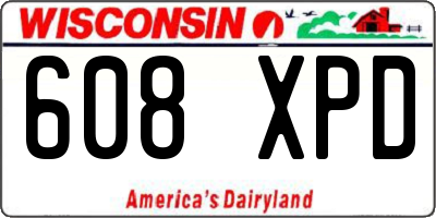 WI license plate 608XPD