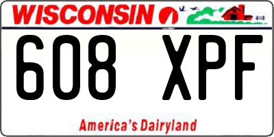 WI license plate 608XPF