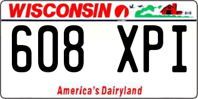 WI license plate 608XPI