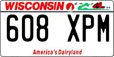 WI license plate 608XPM